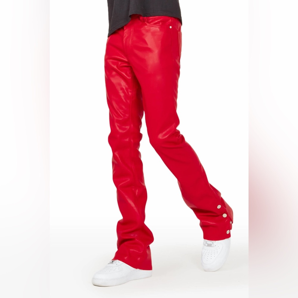 ROCKSTAR ORIGINAL LEATHER PANTS RED SIZE 36